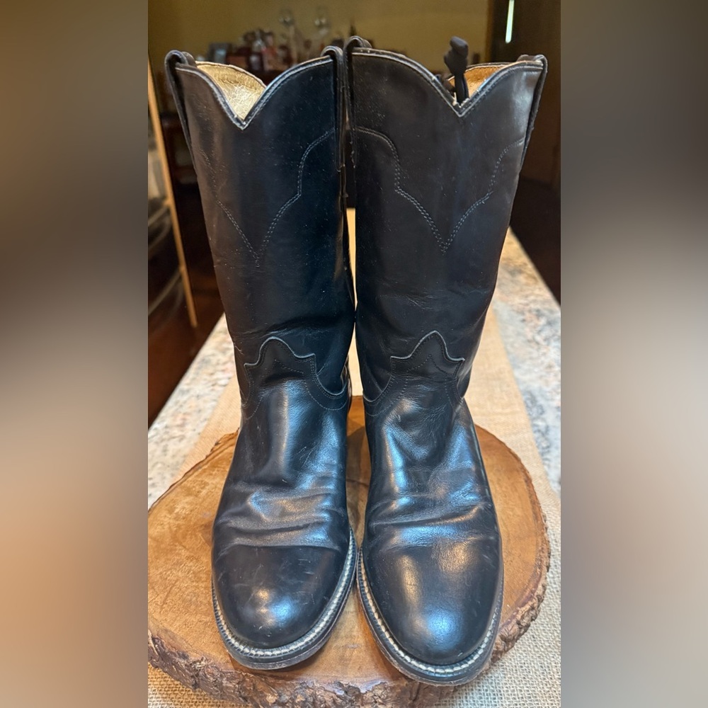 Tony Lama All Leather Black Western Boots. Size 6.